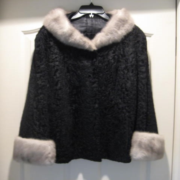 T. Gajewsky Furs Other - FUR 1977 Broadtail Jacket with Curham Mink